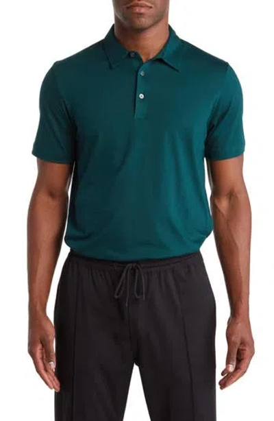 Theory Bron Jersey Polo In Sea Moss