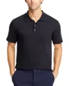 Theory Double Layered Johnny Collar Polo Shirt In Black