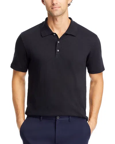 Theory Double Layered Johnny Collar Polo Shirt In Black