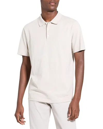 Theory Bron Polo In Cosmos Slub Cotton In White