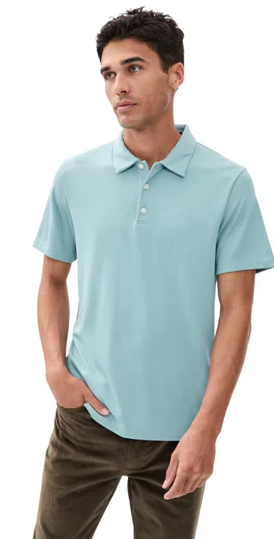 Theory Polo Shirt In Cotton-blend Jacquard In Blue
