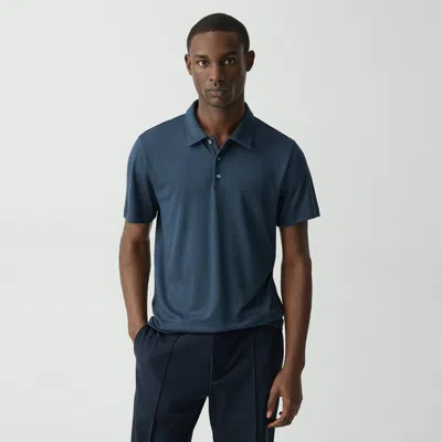 Theory Bron Polo Shirt In Anemone Modal Jersey In Eclipse Multi