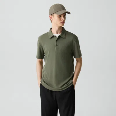 Theory Bron Polo Shirt In Anemone Modal Jersey In Green
