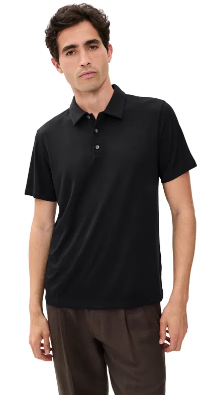 Theory Bron Polo Shirt In Anenome Milano Black