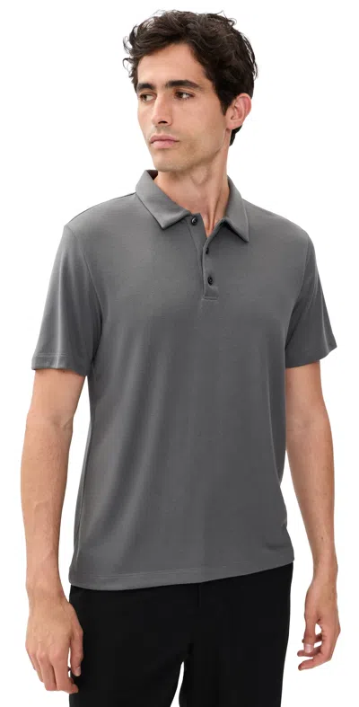 Theory Bron Polo Shirt In Anenome Milano Carbon In Gray
