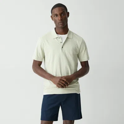Theory Bron Polo Shirt In Cosmos Slub Cotton In Light Greenstone