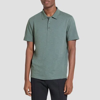 Theory Bron Polo Shirt In Cosmos Slub Cotton In Green