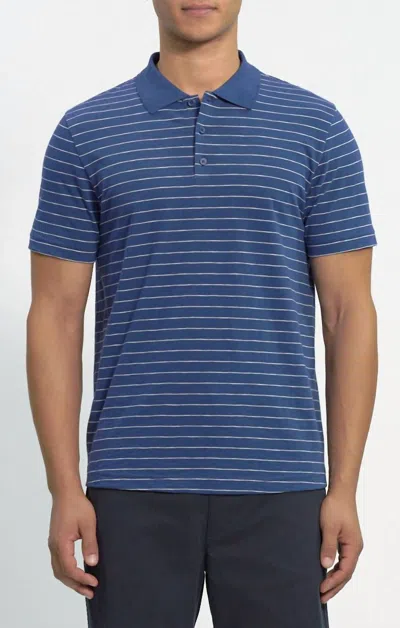 Theory Bron Polo Shirt In Estate Blue/white In Multi