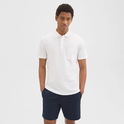 Theory Bron Polo Shirt In Slub Cotton In White
