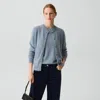 Theory Brushed Cardigan In Airy Cashmere In Blue