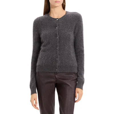 Theory Brushed Cashmere Cardigan In Black
