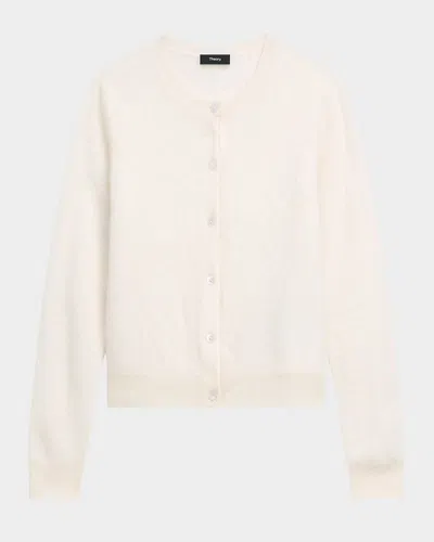 Theory Brushed Cashmere Cardigan In Neutral