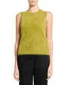 Theory Brushed Crewneck Shell Top In Cashmere In Green