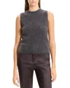 Theory Brushed Crewneck Shell Top In Cashmere In Gray