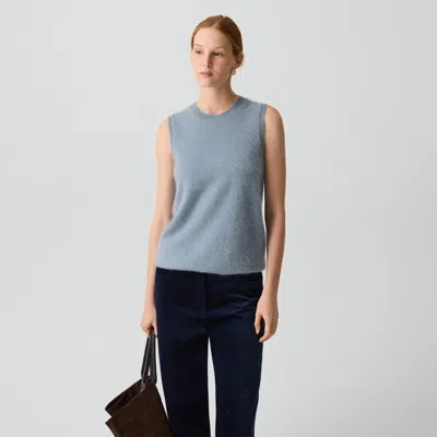 Theory Brushed Top In Airy Cashmere In Blue