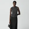 Theory Brushed Top In Airy Cashmere In Gray