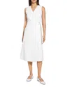 Theory Sleeveless A-line Wrap Dress In Good Linen In White