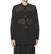 Theory Bustier Button Down Blouse In Black In Black