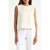 Theory Button Back Sleeveless Shell In Sand