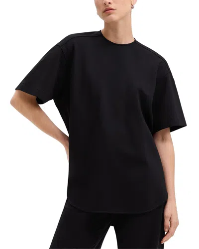 Theory Button Back Tee In Black