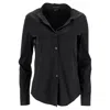 Theory Button-down Long Sleeve Shirt In Black Cotton In Black
