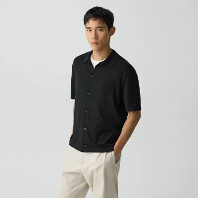 Theory Regal Merino Relaxed Button Down In Brown