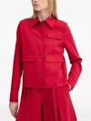Theory Button-fastening Flap-pocket Jacket In Burgundy