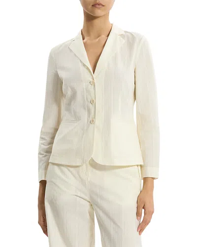 Theory Button Front Blazer In White