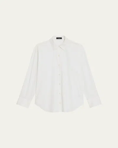 Theory Button-front Boyfriend Shirt In White