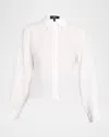 Theory Button-front Linen Shirt In White