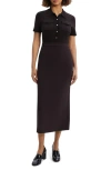 Theory Knit Shirtdress In Black