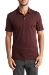 Theory Button Front Polo In Chianti/black