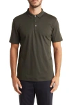 Theory Button Front Polo In Grove/black