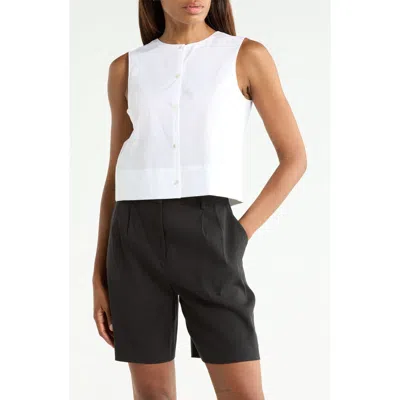 Theory Striped Cotton-voile Blouse In White