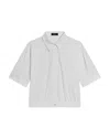 Theory Button Front Top In White