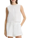 Theory Shell Top In Good Cotton In White
