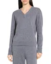 Theory Button Neck Cashmere Sweater In Gray