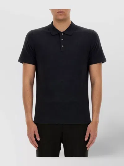 Theory Collared Shirt With Short Sleeves In Black