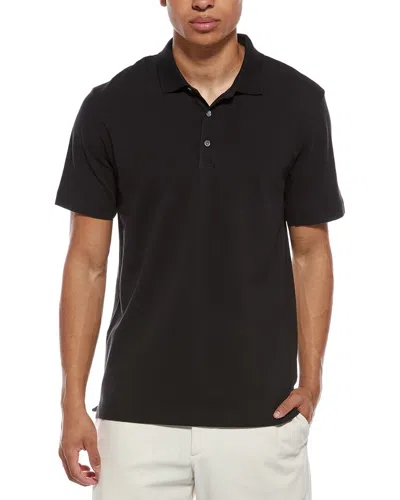 Theory Button Polo Shirt In Black