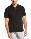Theory Button-front Short-sleeved Polo Shirt In Black