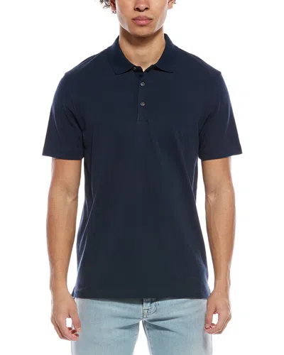 Theory Button Polo Shirt In Blue