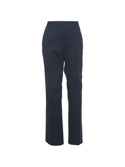 Pre-owned Theory Button-detail Trousers In Blue