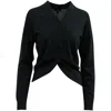 Theory Buttoned Cardigan In Navy Blue Merino Wool In Black