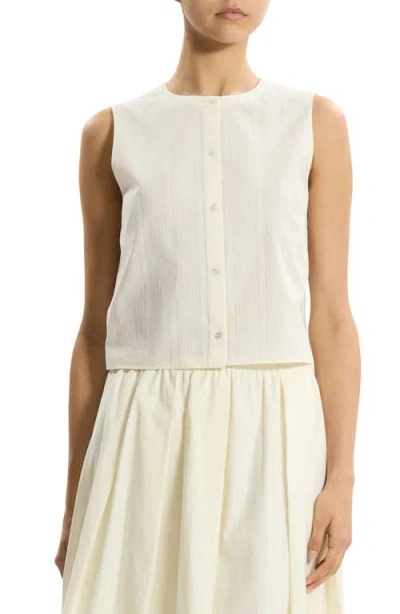 Theory Button-up Organic Cotton Top In Neutral
