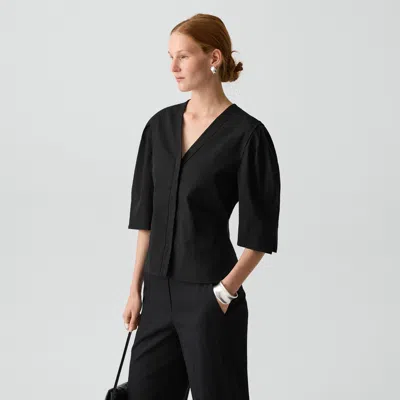 Theory Button-up Top In Good Linen In Black