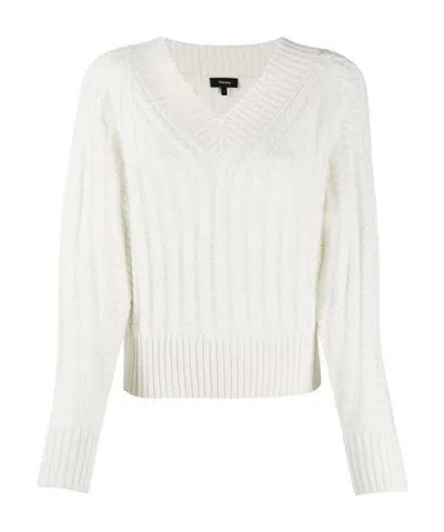 Theory Cable-knit Cashmere Jumper In White