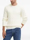 Theory Cable-knit Crew-neck Sweater In White