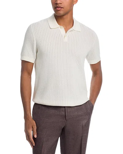 Theory Cable Knit Polo Shirt In White