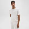 Theory Cable Short Sleeve Cotton Blend Sweater In Ivory