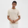 Theory Cable Knit Short-sleeve Sweater In Cotton In New Sand